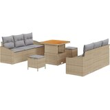 9 komada vrtni sofa set s jastučićima bež poli ratan akacija 2-sjedna vrtna sofa s jastučićima bež poli ratan 3 komada vrtni b | shoptok.hr
