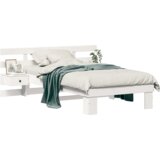 vidaXL Konstrukcija postelje Bela 80 x 200 cm Masivno borovo les | Shoptok.si