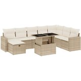 Maison Chic Seti vrtnega pohištva - Vrtna garnitura 9-delna z blazinami bež poli ratan, (21796529) | Shoptok.si