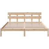  Krevetna konstrukcija Smeđa 200 x 200 cm Čvrsto borovo drvo | shoptok.hr