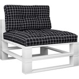 Jastuci za palete 2 kom crni karirani od tkanine Šarena 80 x 80 x 12 cm | Shoptok.si