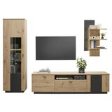 Hom`in vitrina, antracit, barve hrasta | Shoptok.si