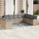vidaXL 10-dijelni set vrtnih sofa s jastucima bež od poliratana | shoptok.hr