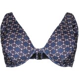 Swim by Zizzi Bikini gornji dio 'Diya' crno plava / čokolada / svijetlosmeđa / bijela | shoptok.hr