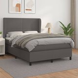 The Living Store Box spring postelja z vzmetnico siva 140x200 cm umetno usnje - Box Spring Postelja, (21518583) Cene