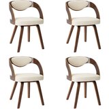 Furnova Jedilni stoli 4 kosi krem ukrivljen les in umetno usnje, (21950400) | Shoptok.si