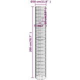  Kružni gabionski stup od pocinčanog čelika Ø 30 x 200 cm | shoptok.hr