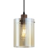 QAZQA Sodobni reflektor temno bronast z jantarnim steklom za enofazni sistem tirnic - Iconic Dome | Shoptok.si