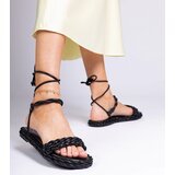 Gemre Black braided women's sandals Tarina | ePonuda.com