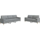  2-dijelni set sofa s jastucima svjetlosivi od tkanine | shoptok.hr