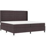  LED Box Spring Krevet Tamno smeđa 200 x 200 cm tkanina Slike