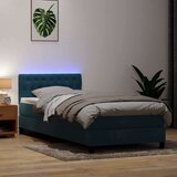 Box spring postelja z vzmetnico temno modra 80x210 cm žamet, (21790810) | Shoptok.si
