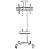 Xstand 32/75 podni pokretni nosač za tv/vesa 600x400/maxTILT +15~-15°/ do 45kg