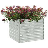 vidaXL Povišena vrtna gredica 100x100x77 cm pocinčani čelik srebrna | shoptok.hr
