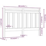  Uzglavlje za krevet boja meda 166 x 4 x 100 cm masivna borovina | Eponuda.com