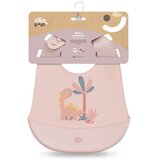 Interbaby Silikonski podbradak za bebe - Dino roza | shoptok.hr