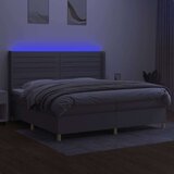  Krevet box spring s madracem LED svjetlosivi 200x200 cm tkanina | shoptok.hr