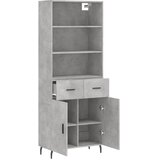  Visoka komoda siva betona 69,5x34x180 cm od konstruiranog drva Slike