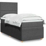  Krevet s oprugama i madracem tamnosivi 90x200 cm od tkanine | shoptok.hr