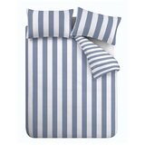 Catherine Lansfield Bela/modra posteljnina za zakonsko posteljo/podaljšana 230x220 cm Cove Stripe – Cene