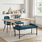  Klupa s gumbima i jastučićima Plava 110 x 40 x 46 cm Baršun | Eponuda.com