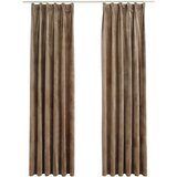 Furnova Zatemnitvene zavese 2 kosa z obešali žametne bež 140x225 cm, (21918161) | Shoptok.si