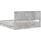  Krevetna konstrukcija s ladicama Betonski sivi 200 x 200 cm | shoptok.hr
