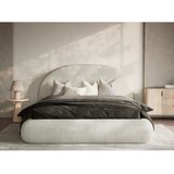 Maison de Rêve Kremno bela oblazinjena zakonska postelja s prostorom za shranjevanje z letvenim dnom 180x200 cm Maumere – | Shoptok.si