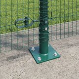 vidaXL varjena žičnata ograja z 7 flanged stebri Zelena 1.2x10 m Jeklo | Shoptok.si