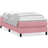 vidaXL Box spring postelja z vzmetnico roza 90x220 cm žamet, (21791516) | Shoptok.si