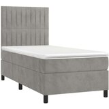  Box spring s madracem LED svjetlosivi 90x200 cm baršun | shoptok.hr