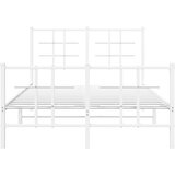  Metalni okvir kreveta uzglavlje i podnožje bijeli 120x200 cm | shoptok.hr