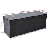Poli Vrtna kutija za pohranu crna 150 x 50 x 60 cm poliratan | shoptok.hr
