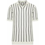 Trendyol Ecru Men's Regular Fit Line Openwork Leakage Pat Limited Edition Knitwear Polo Collar T-Shirt Cene