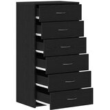  Komoda sa 6 ladica crni hrast 50x34x96 cm inženjersko drvo | shoptok.hr