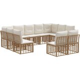  Set vanjskih sofa Prirodna i krema bijela Poliester - Prirodna i kremasto bijela bez stola | shoptok.hr