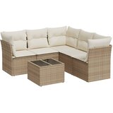  6-dijelni set vrtnih sofa s jastucima bež od poliratana 179 x 179 x 69 cm | Shoptok.si