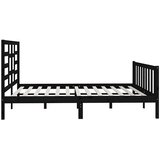  Okvir za krevet od masivne borovine crni 200 x 200 cm | shoptok.hr