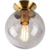 QAZQA Art deco stropna svetilka medenina z dimnim steklom - Pallon | Shoptok.si