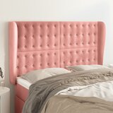  Uzglavlje s ušima ružičasto 147x23x118/128 cm baršunasto | shoptok.hr