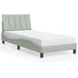 Maison Chic Posteljni okvir - Enojna postelja - Postelja za odrasle brez vzmetnice svetlo siv 90x190 cm žamet-J7573, (21771441) | Shoptok.si