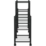  Stalak za cvijeće s kotačima 83x25x63,5 cm crni željezni | shoptok.hr