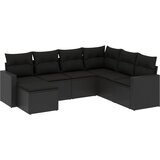  7-dijelni set vrtnih sofa od poliratana s jastucima crni | shoptok.hr