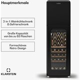 Klarstein Shirley hladilnik za vino + zamrzovalnik | Naprava 2 v 1, črna - | Shoptok.si
