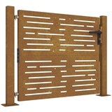 vidaXL Vrtna vrata 105x105 cm corten jeklo kvadraten dizajn | Shoptok.si