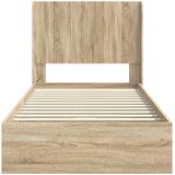  Krevetna konstrukcija s pohranom i uzglavljem Hrast sonoma Smeđa 90 x 200 cm | Shoptok.si