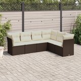 vidaXL 6-dijelni set vrtnih sofa od poliratana s jastucima smeđi Cijene