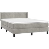 Krevet s oprugama i madracem svjetlosivi 140x190 cm baršunasti | Eponuda.com