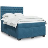 vidaXL Krevet box spring s madracem plavi 160 x 200 cm baršunasti Cijene