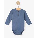 Just kiddin baby bodi z dolgimi rokavi buttons blue | Shoptok.si
